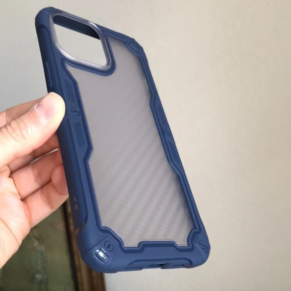 For iPhone 13 mini,13,13 PRO,13 PRO MAX phone case carbon fiber texture clear